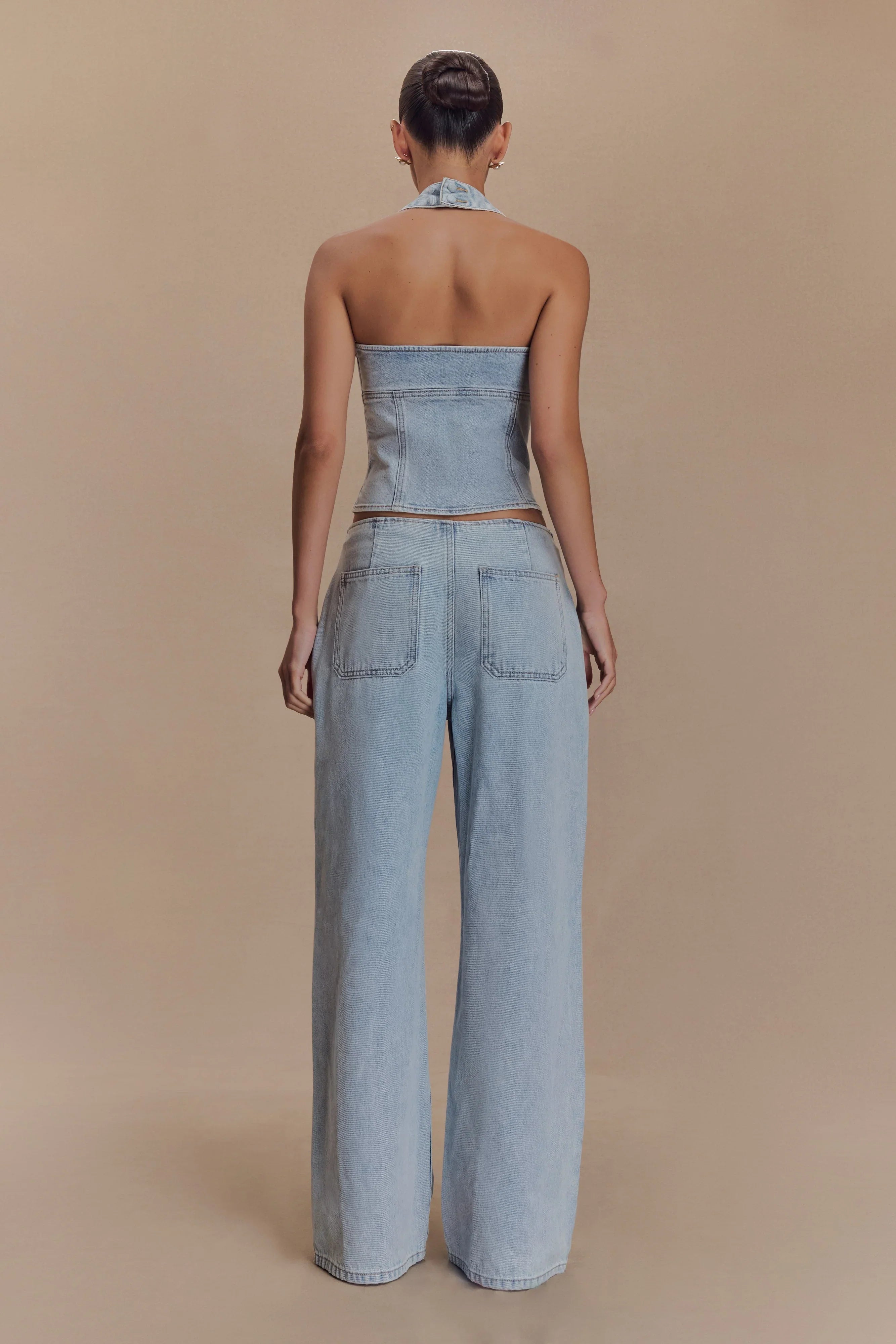 Caitlin Mid Rise Denim Jeans Light Blue