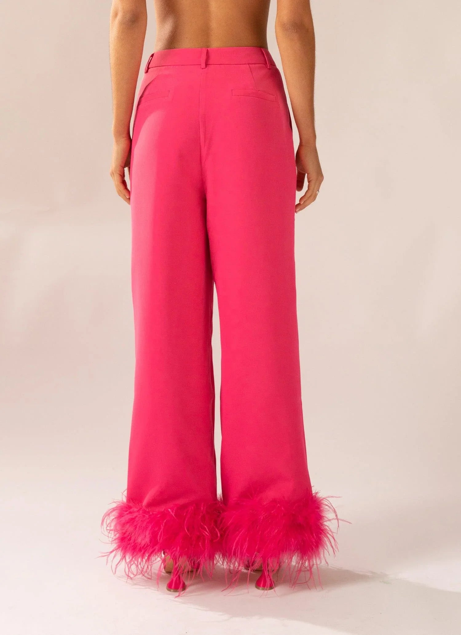 Shake It Off Feather Pants Magenta