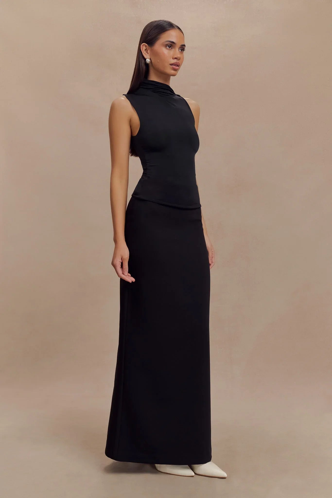 Hadleigh Sleeveless Slinky Top Black