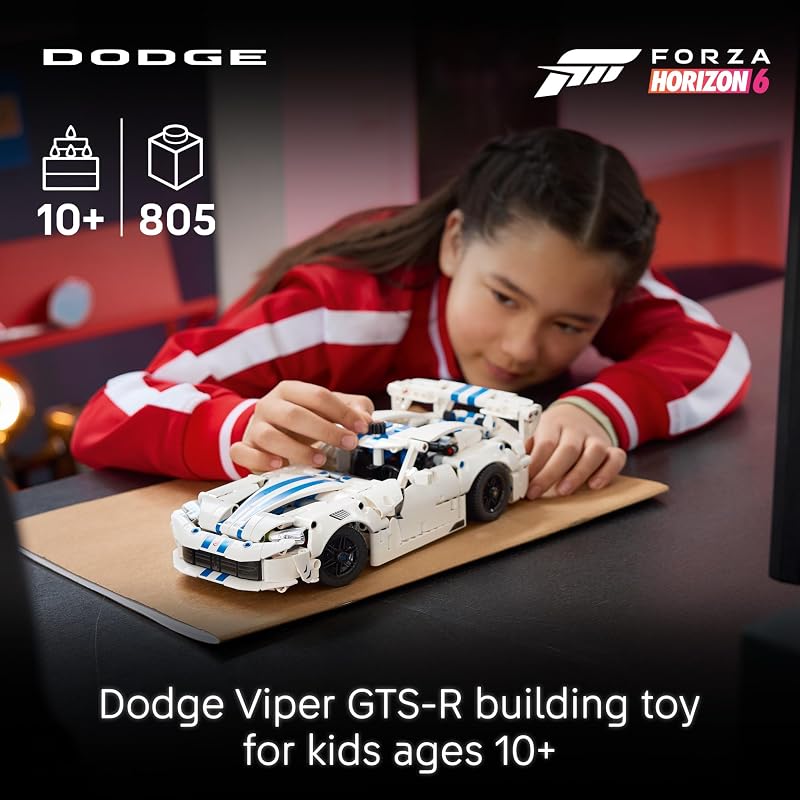 LEGO Technic Dodge Viper GTS R Sports Car 42234 Building Toys for Boys Girls Ages 10 Toy Car for Display for Bedroom or Book Shelf 805 pieces Gifts for Kids