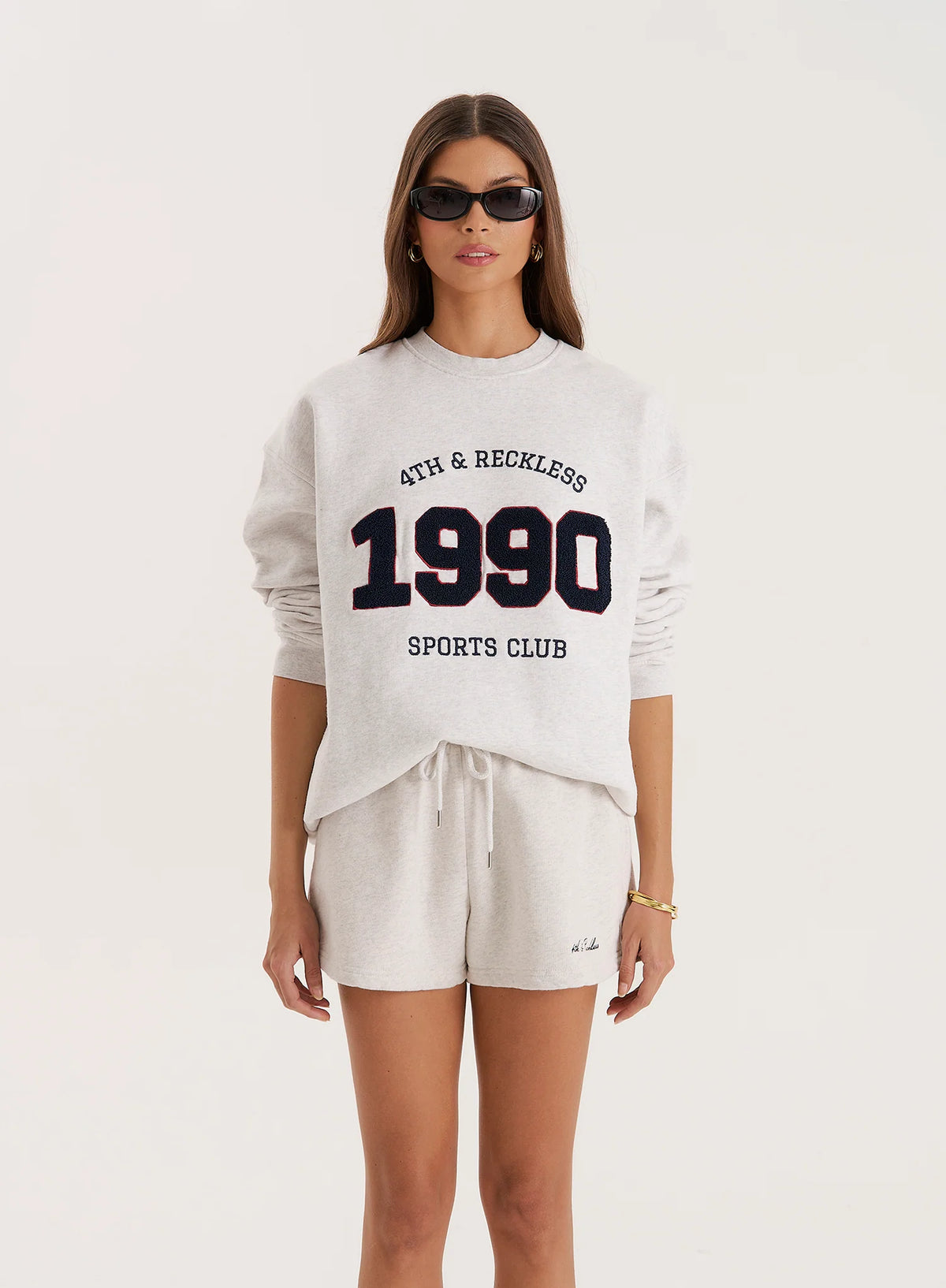 Grey 1990 Slogan Classic Longline Sweatshirt