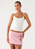 Heavenward Wrap Mini Skirt Pink