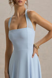 Auburn Powder Blue Halter Neck Midi Dress