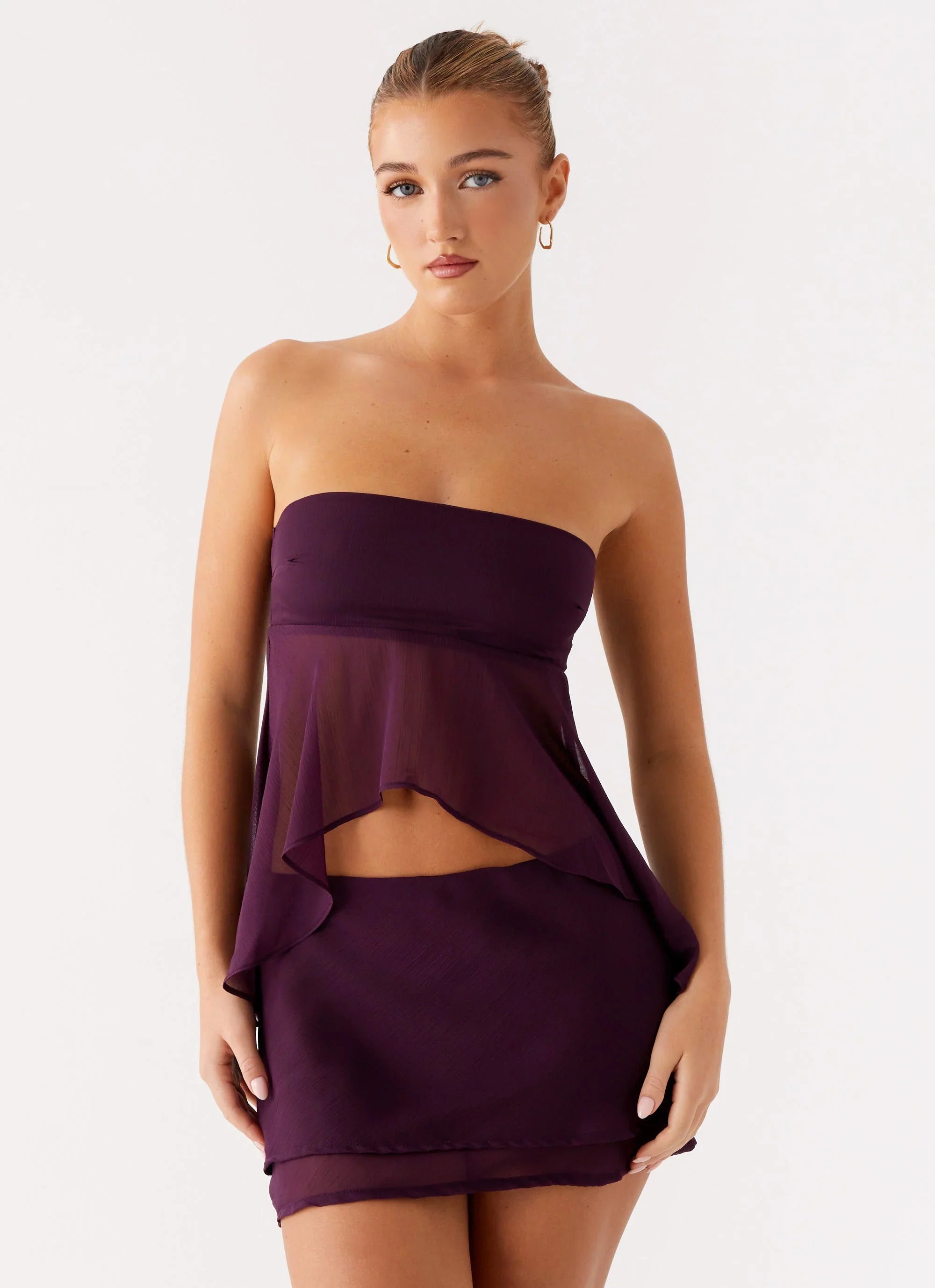 Caleb Mini Skirt Plum