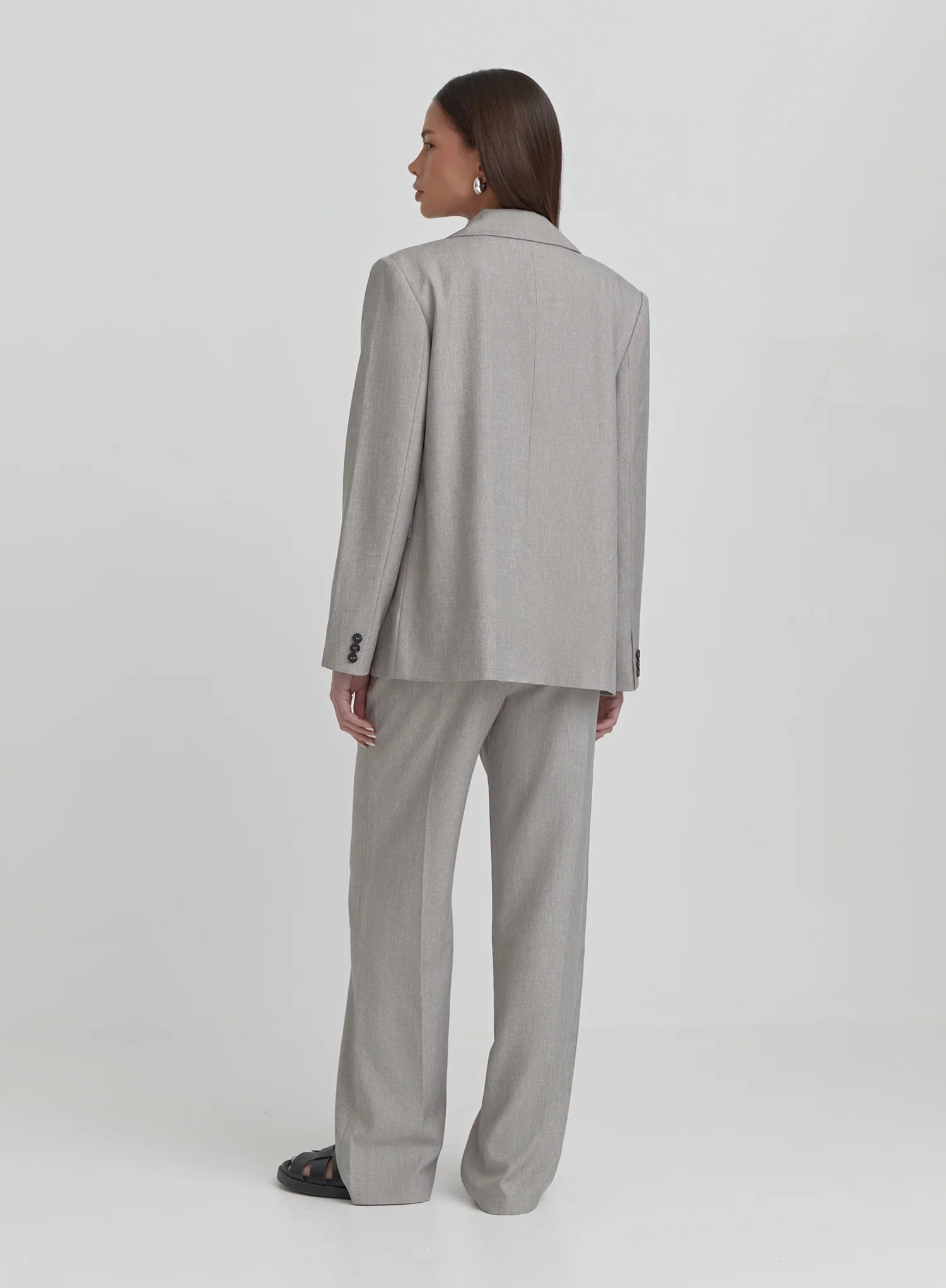 Grey PVE Tailored Oversized Blazer