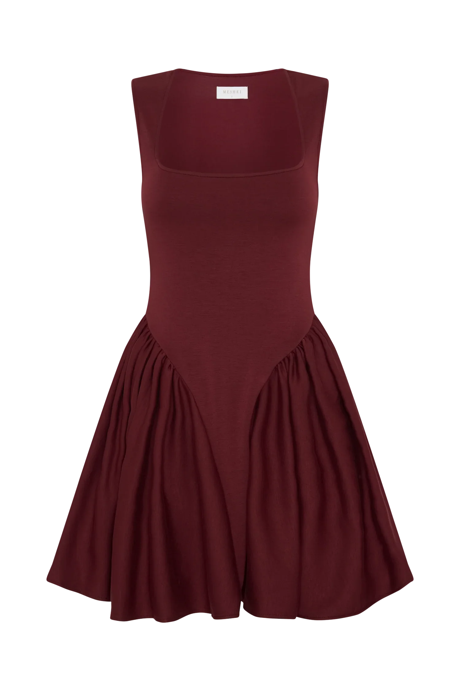 Sharon Scuba Jersey Mini Dress Wine