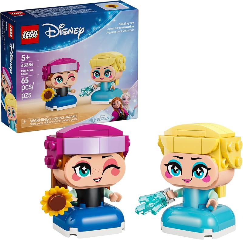 LEGO Disney Frozen Mini Anna Elsa Toys Building Set for Girls Boys Ages 5 Frozen Toys for Pretend Play or Bedroom Decor Gifts for Birthdays 43284