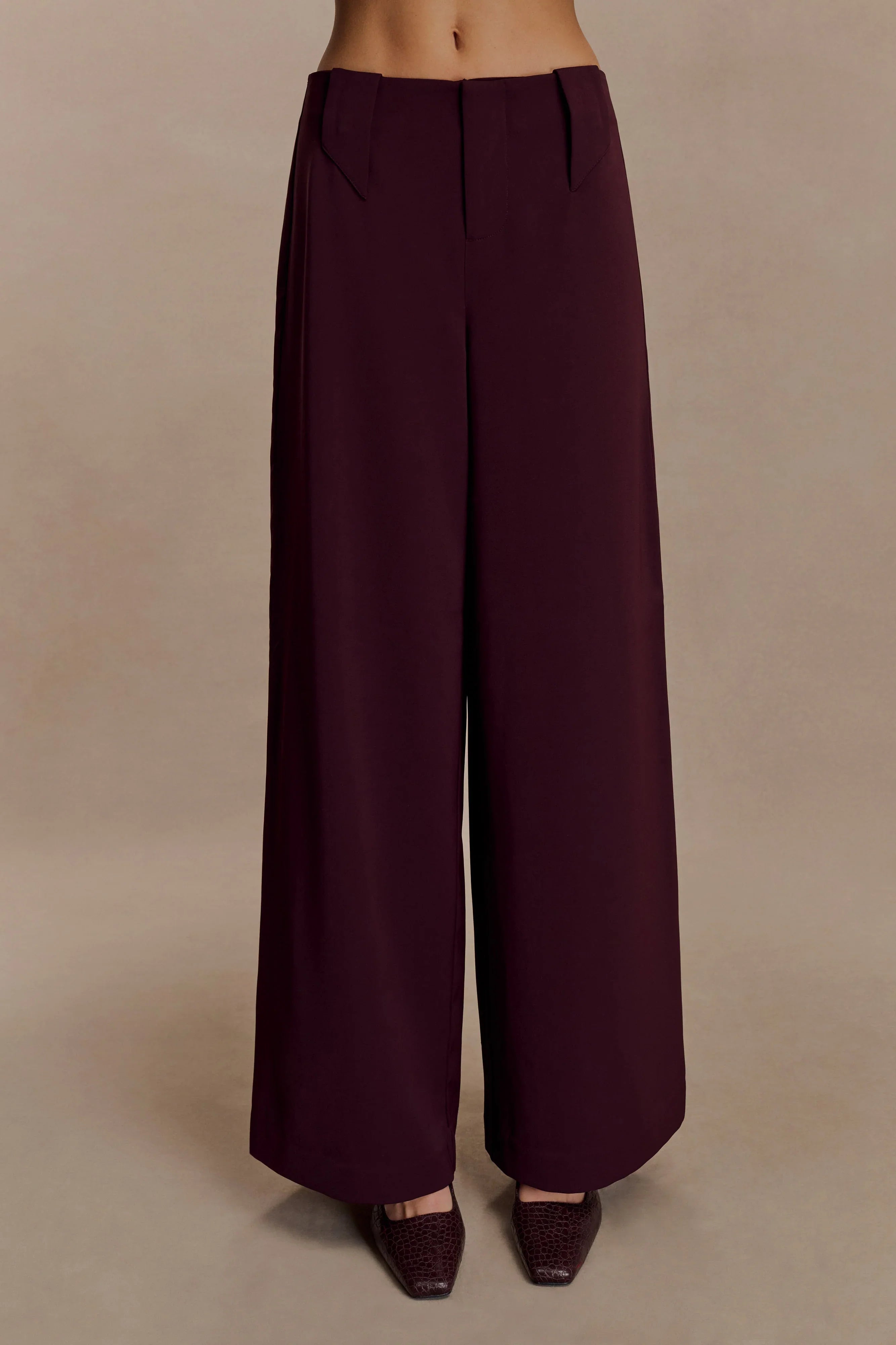 Arlo Wide Leg Suiting Trouser Mahogany