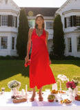 Falling For You Midi Dress Red