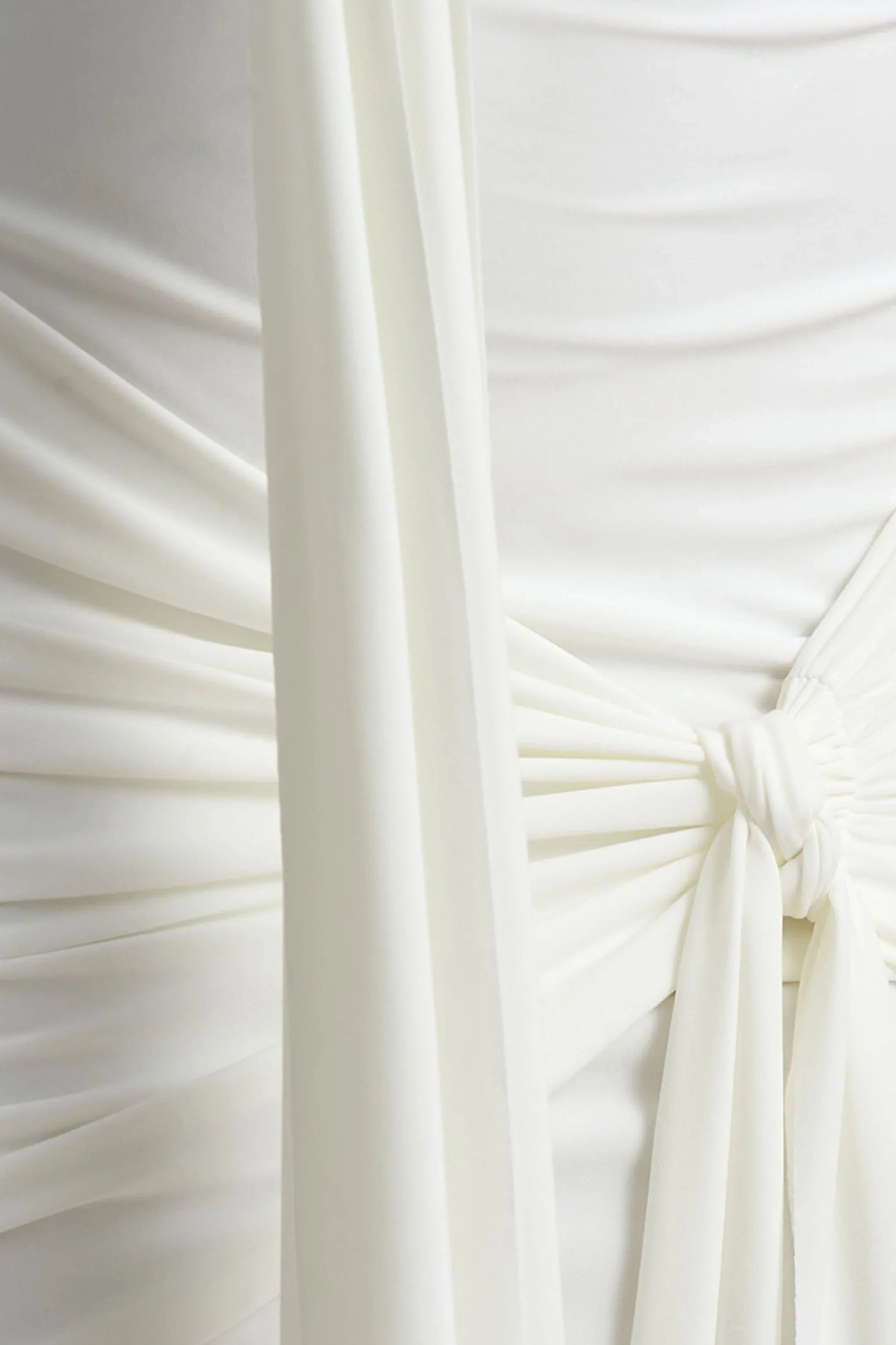 Essie White Bardot Wrap Mini Dress With Sash Detail