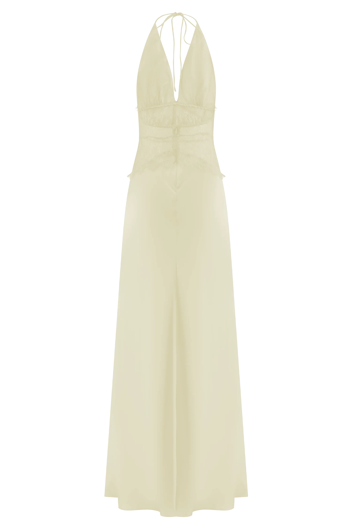 Dinah Lace And Satin Maxi Dress Lemon