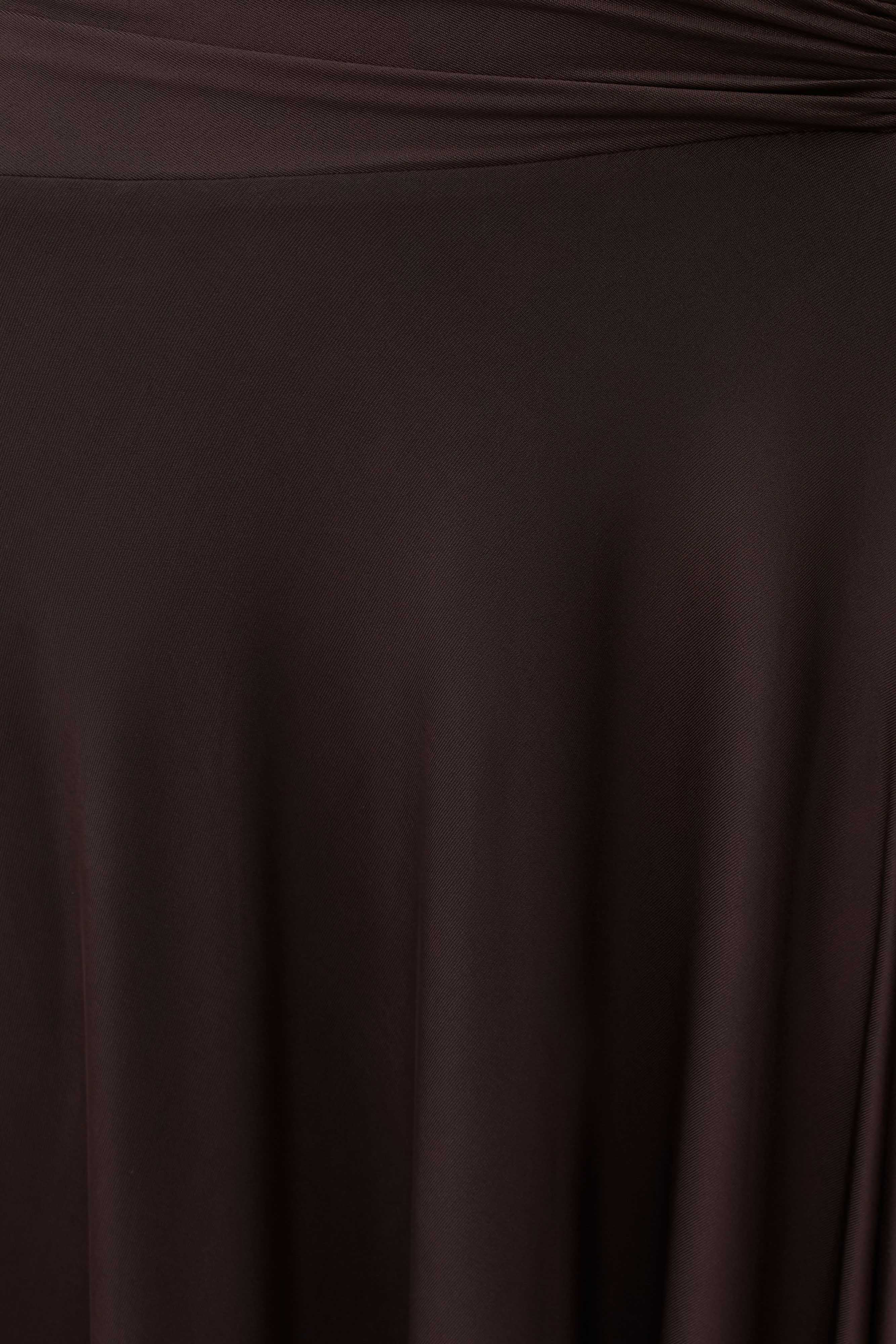 Luu Slinky Midi Skirt Dark Chocolate