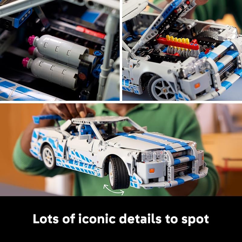LEGO Technic 2 Fast 2 Furious Nissan Skyline GT R R34 Car DIY Kit and Building Set for Adults Collectible Model Street Racer with Drift Function Gift for Car Enthusiasts and Movie Fans 42210