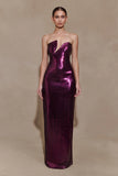 Winston Strapless Sequin Maxi Dress Plum