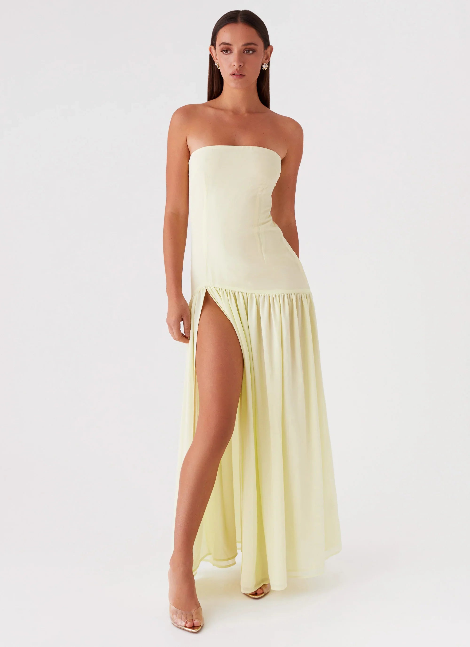 Eden Strapless Maxi Dress Yellow