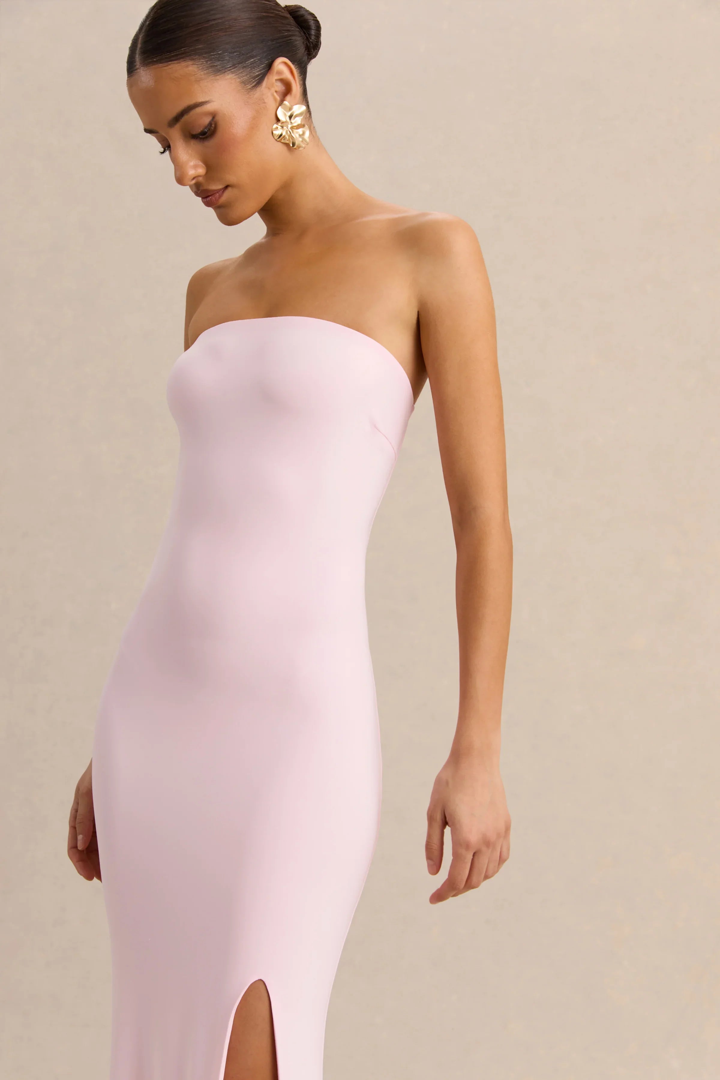 Melva Light Pink Bandeau Maxi Dress