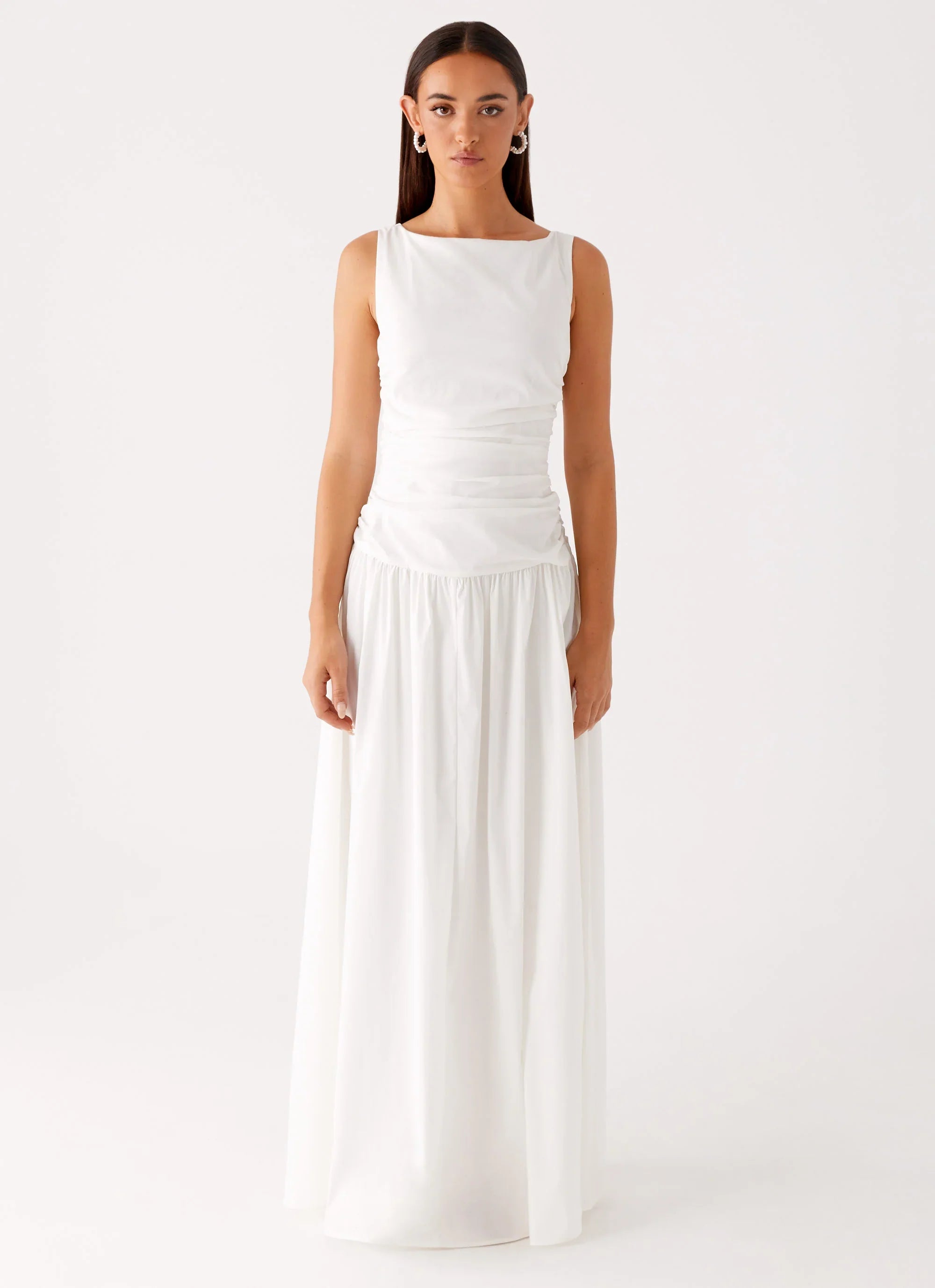Carmel High Neck Maxi Dress White