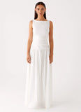Carmel High Neck Maxi Dress White