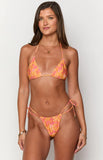 90 Swim Oceania Orange Floral Triangle Bikini Top