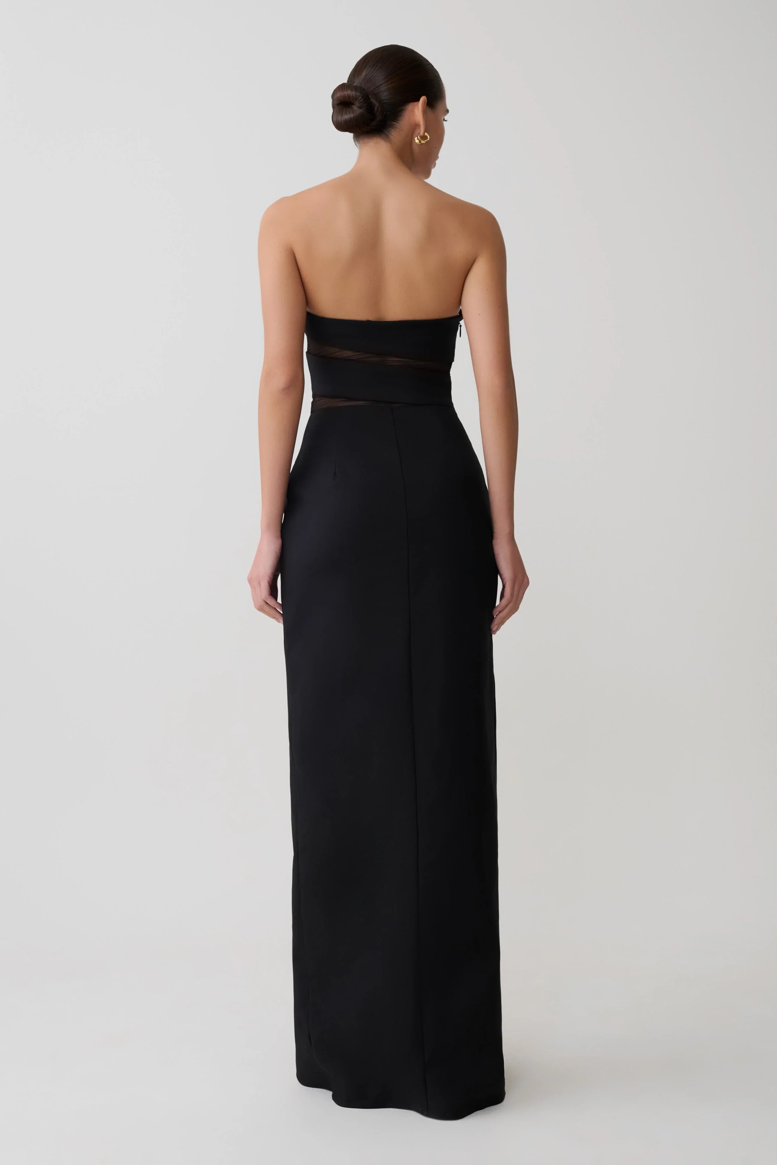 Paulina Cut Out Strapless Maxi Dress Black
