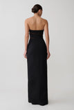 Paulina Cut Out Strapless Maxi Dress Black