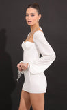 Long Sleeve Bodycon Dress in White