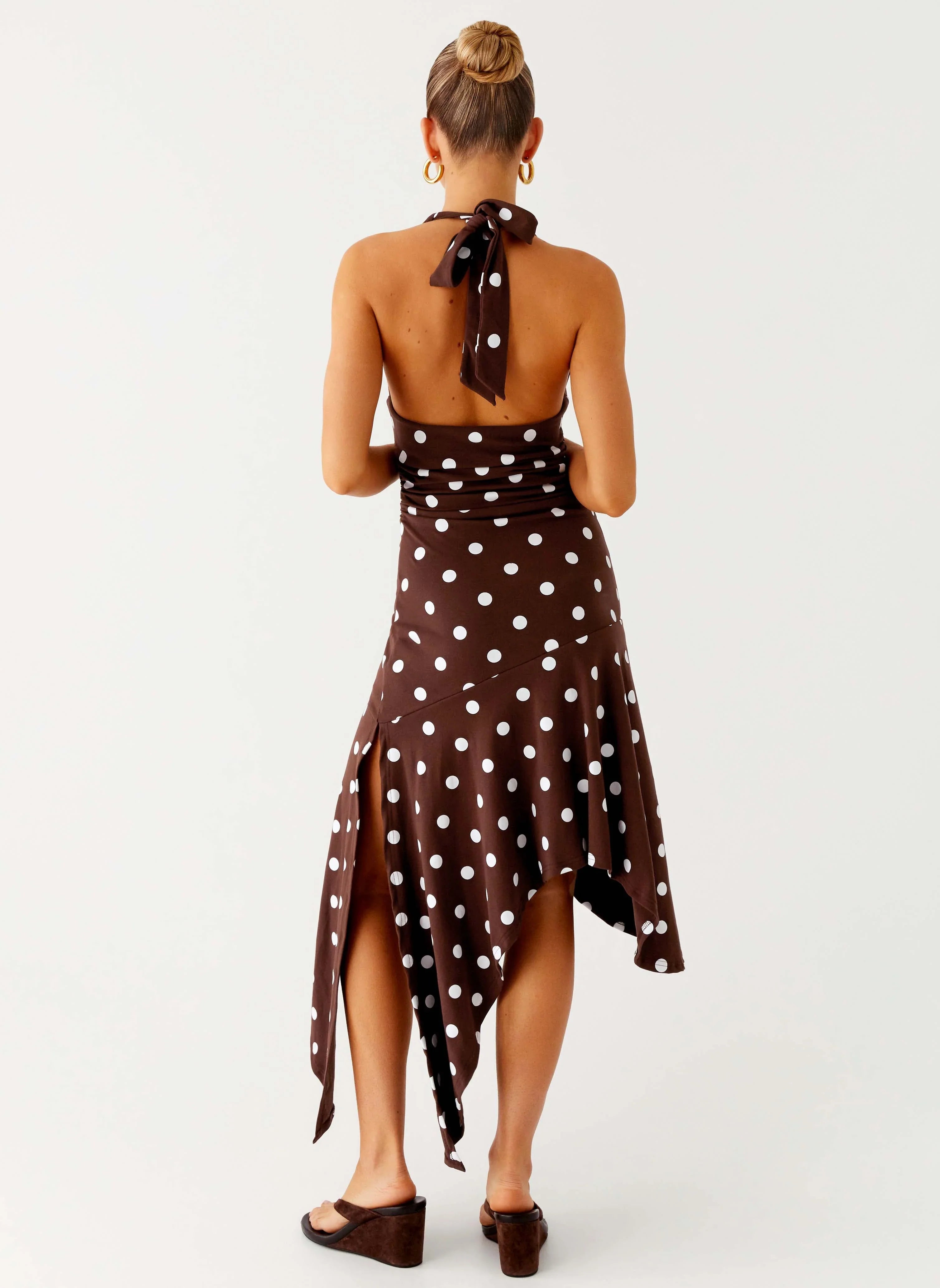 Keylani Halter Midi Dress Chocolate