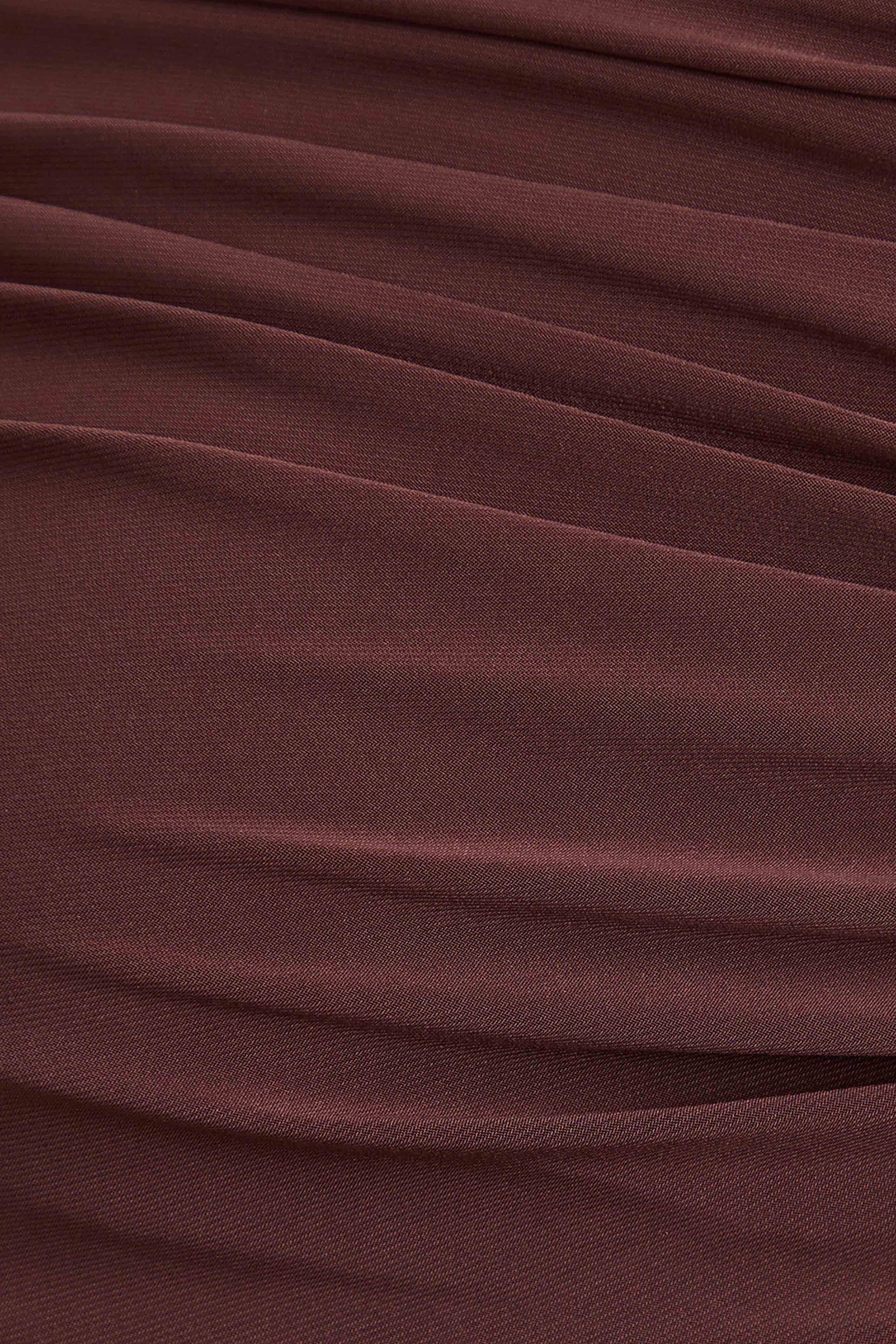 Cyra Brown Asymmetric Neck Maternity Maxi Dress With Sash