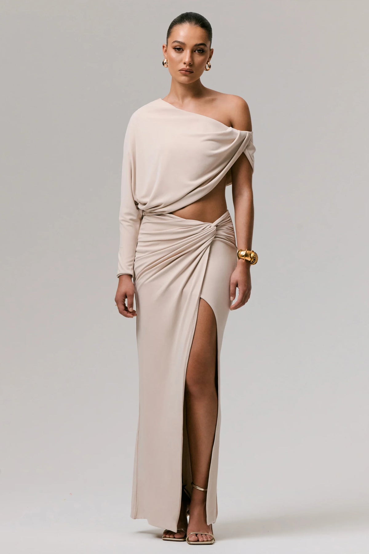 Marlena Stone Twisted Split Maxi Skirt