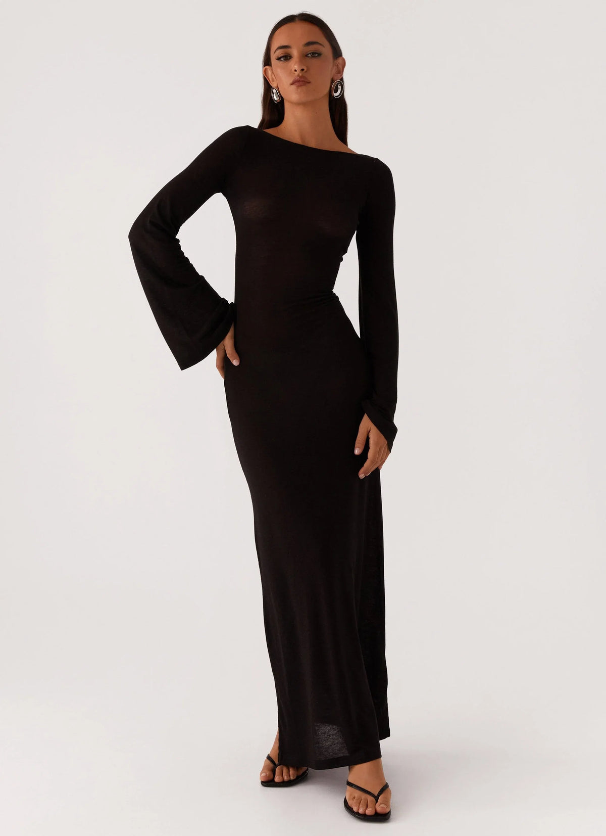 Olivia Long Sleeve Maxi Dress Black