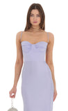Ruched Maxi Dress in Blue