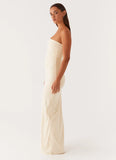 Romee Strapless Maxi Dress Pastel Yellow