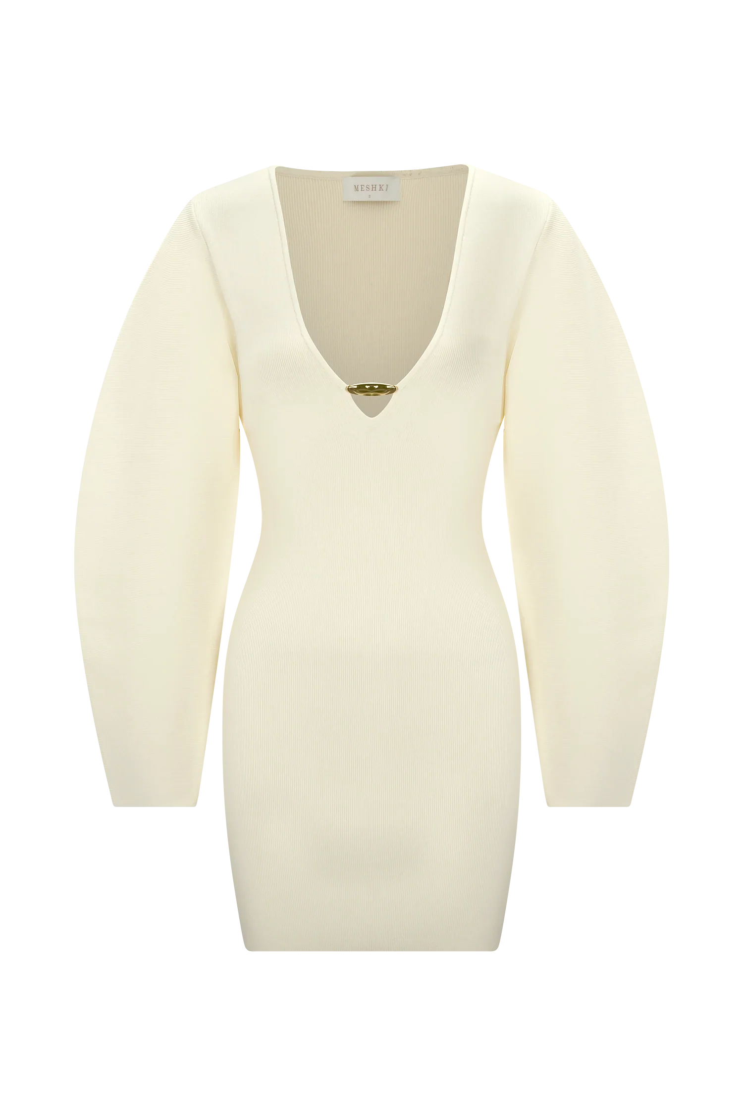 Billy Balloon Sleeve Knit Mini Dress Ivory