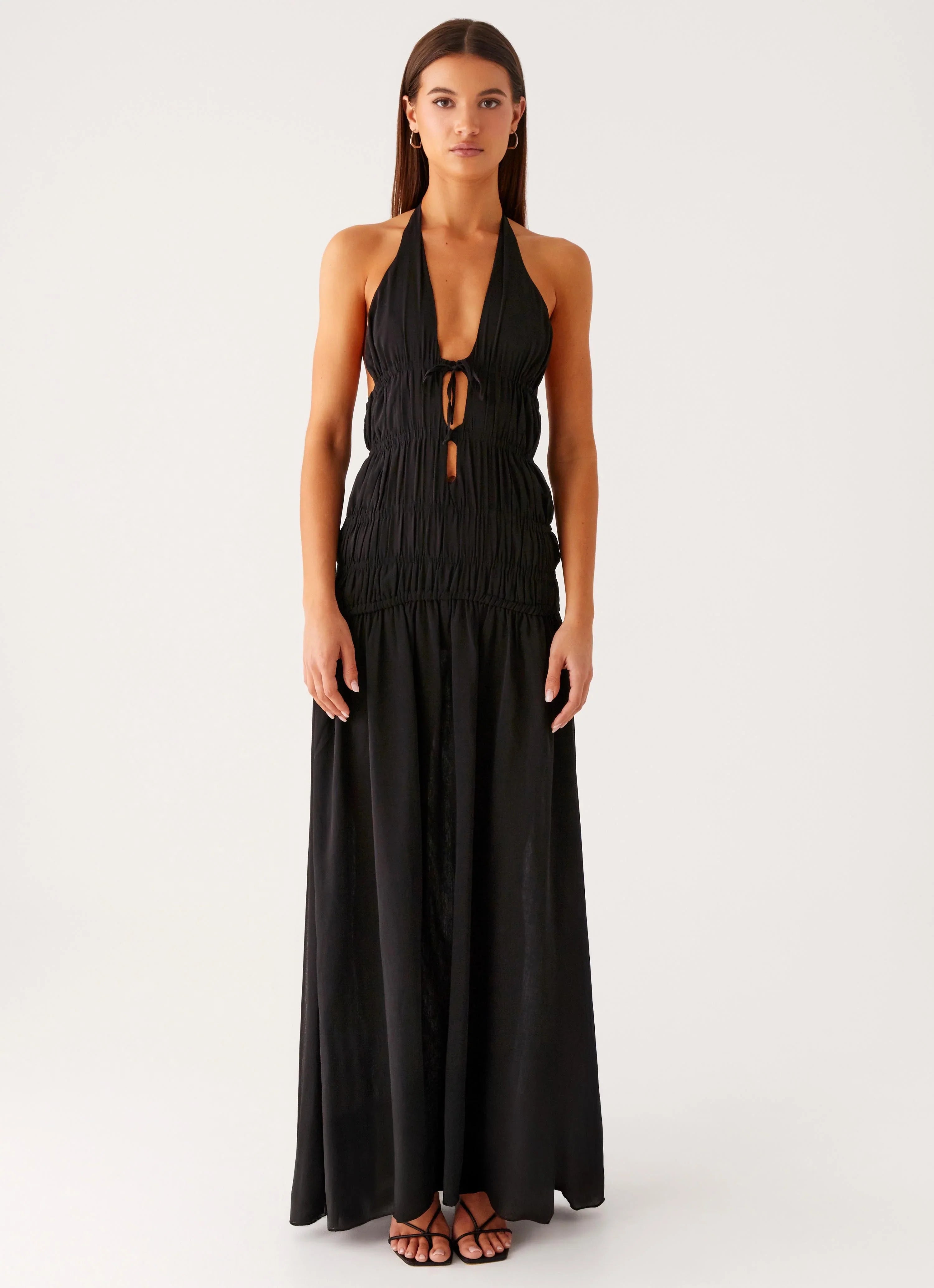 Dione Halter Maxi Dress Black