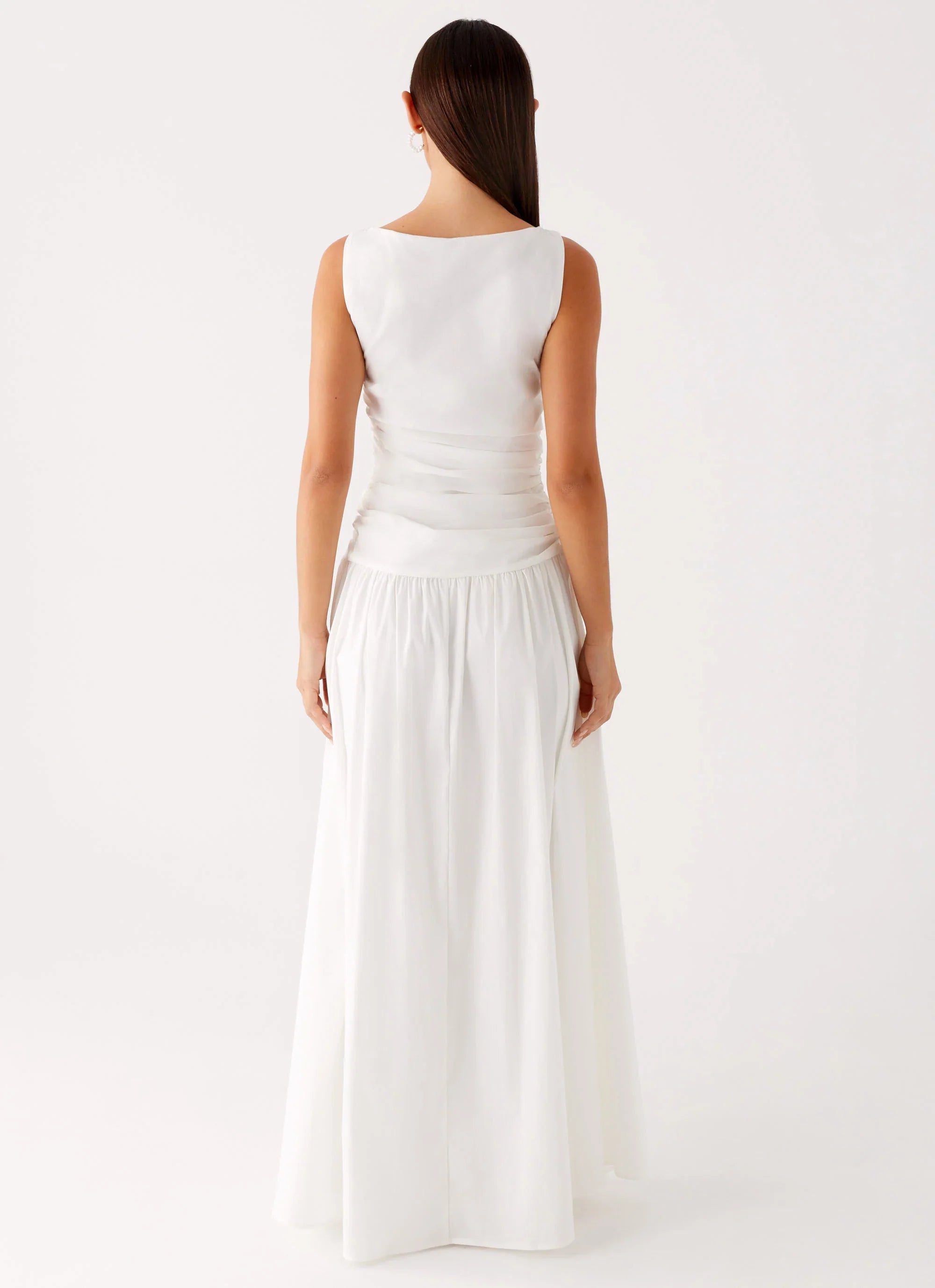 Carmel High Neck Maxi Dress White