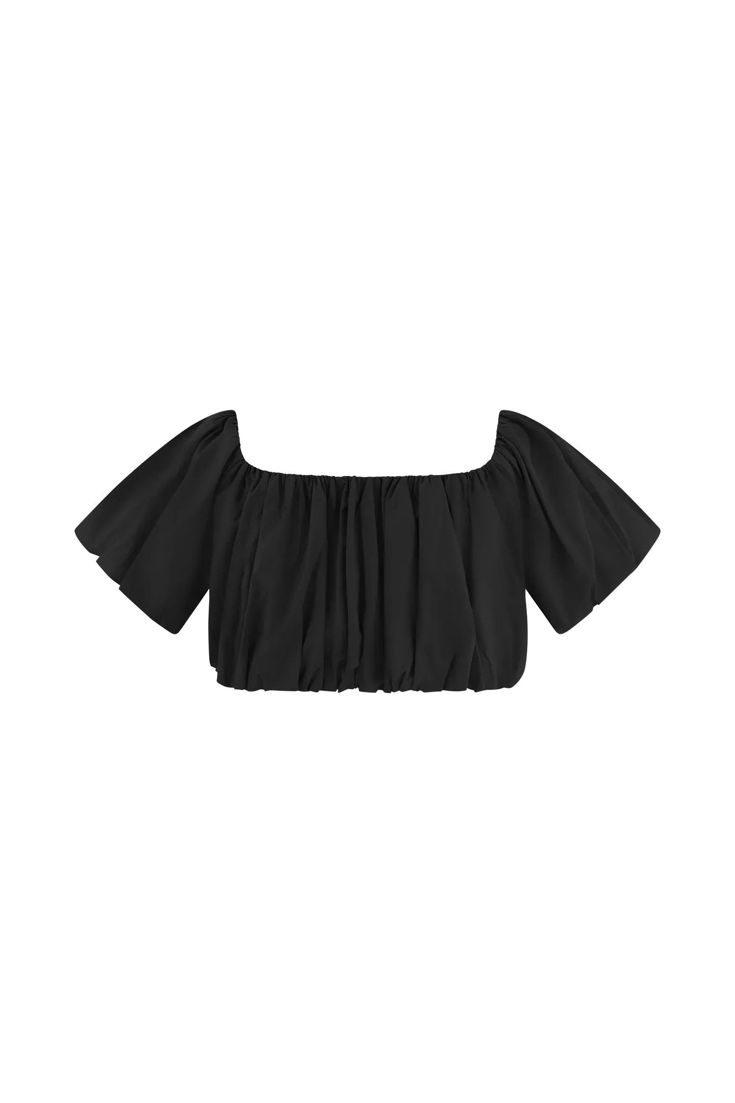 Autumn Off Shoulder Bubble Top Black