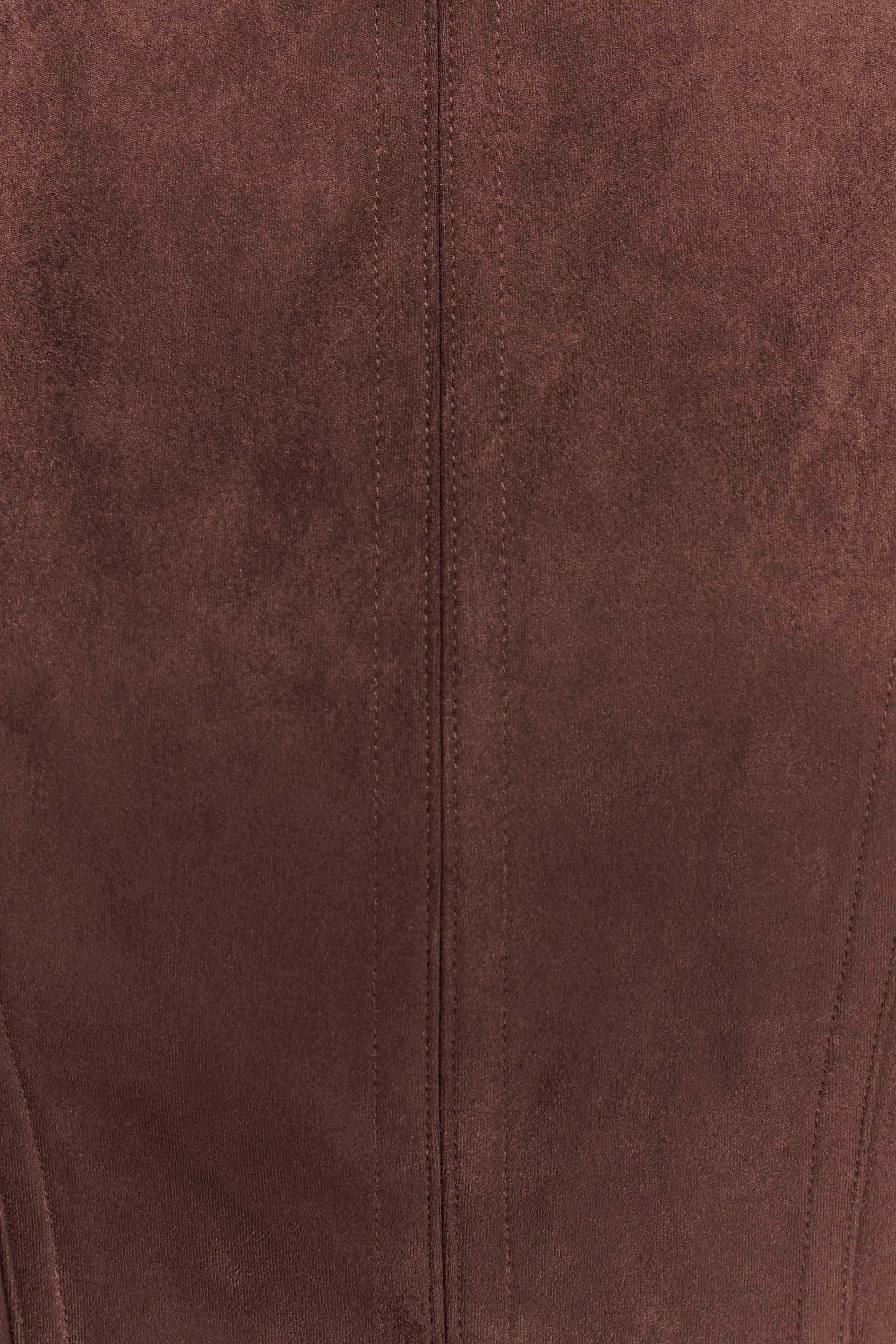 Logan Faux Suede Halter Top Dark Chocolate