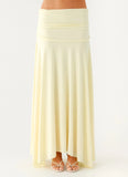 Liana Ruched Maxi Skirt Yellow