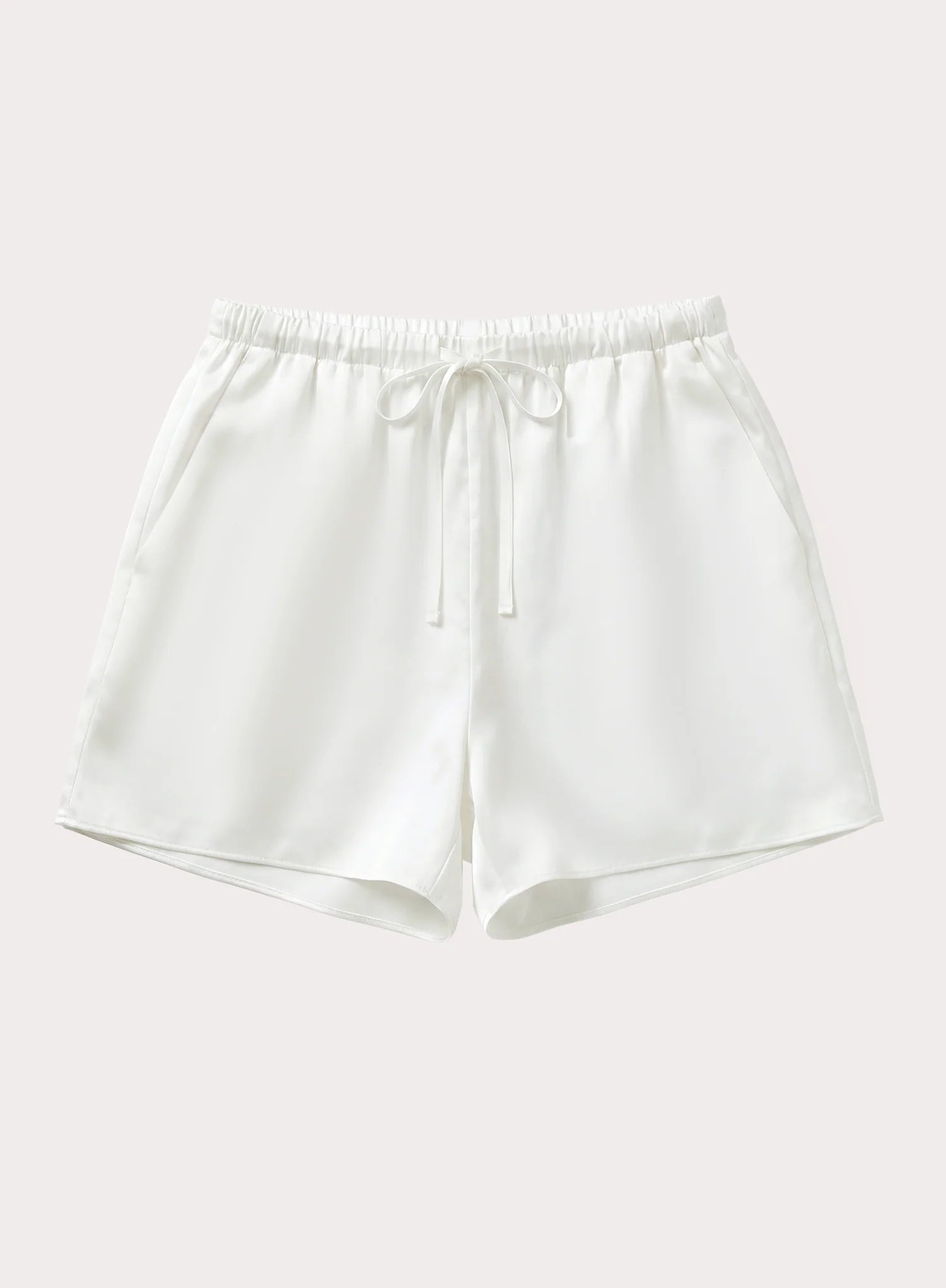 Cream Elasticated Waist Satin Short