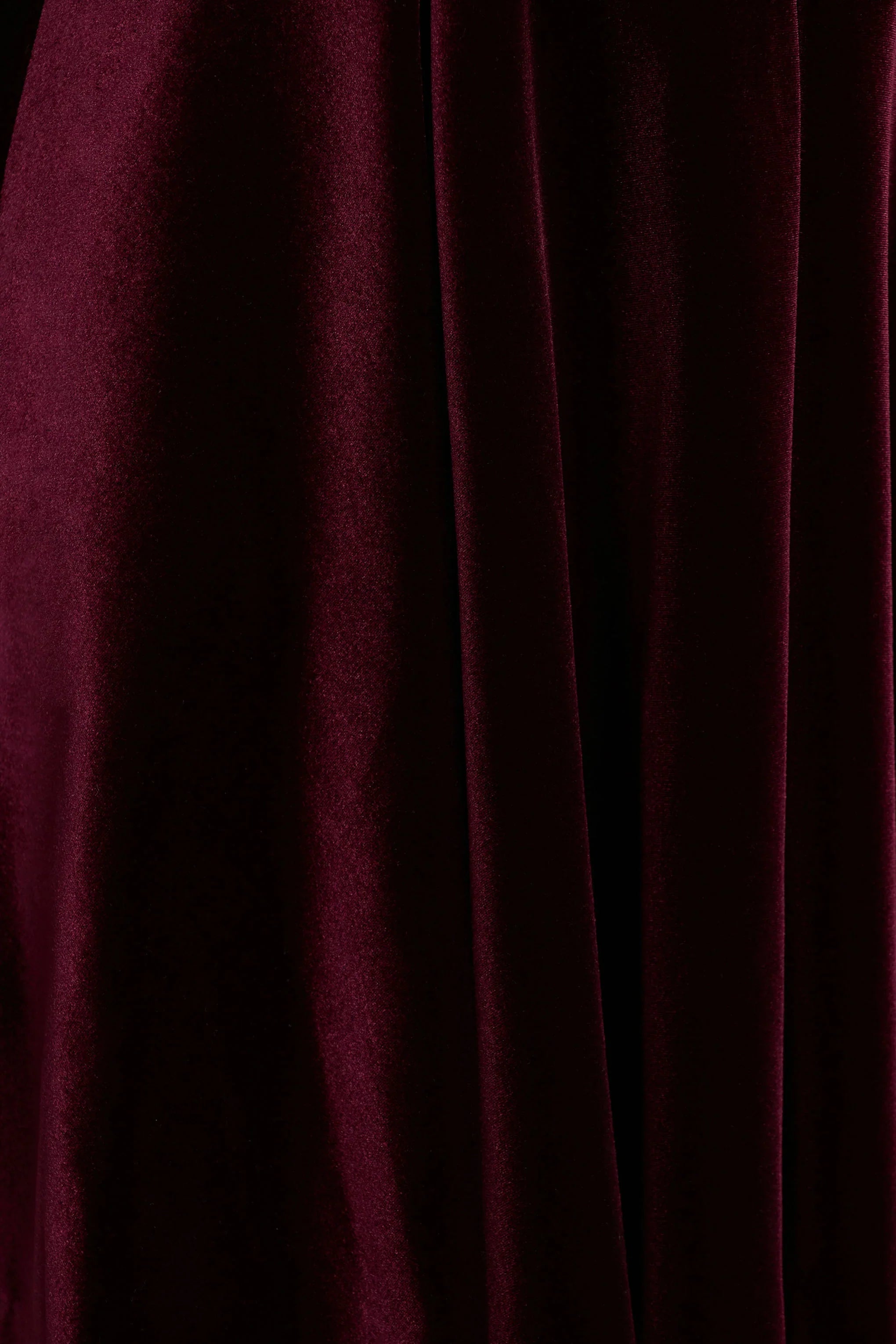 Mina Burgundy Velvet And Satin Bandeau Skater Mini Dress