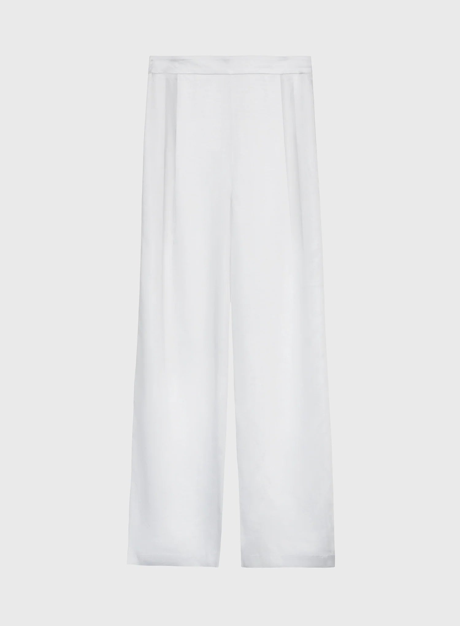 White Satin Wide Leg Trouser
