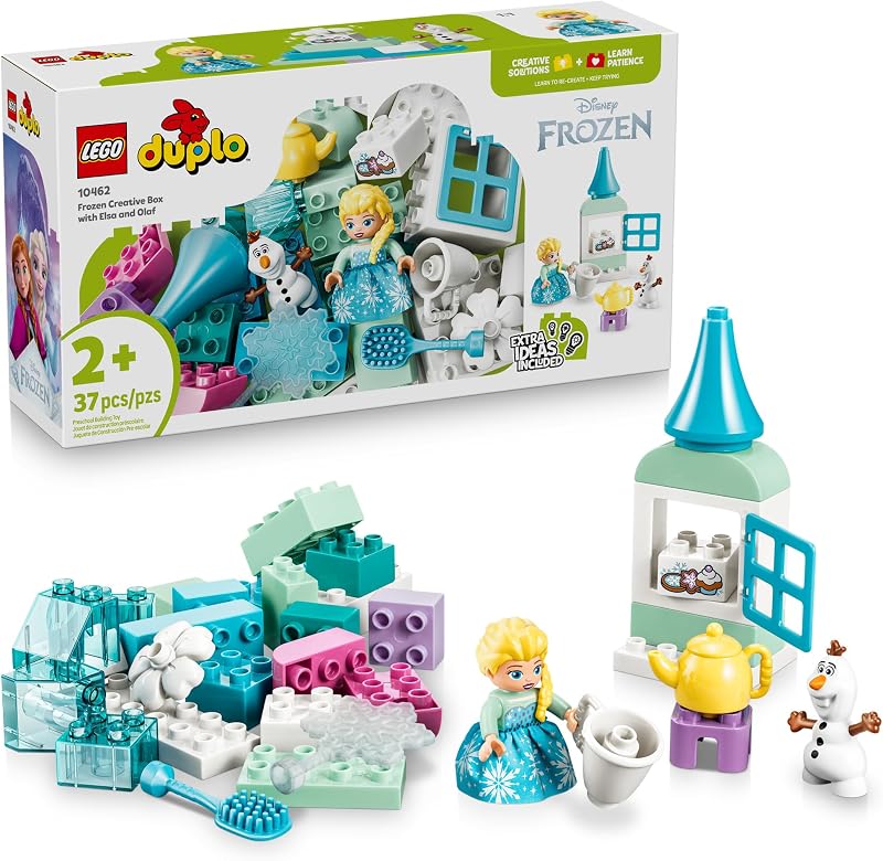 LEGO DUPLO Disney Frozen Creative Box with Elsa and Olaf 10462 Building Toys for Toddlers Ages 2 Sturdy Build for Pretend Play Develops Fine Motor Skills 37 pieces Gift for Birthdays