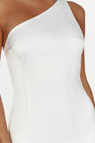 Harper One Shoulder Gown White