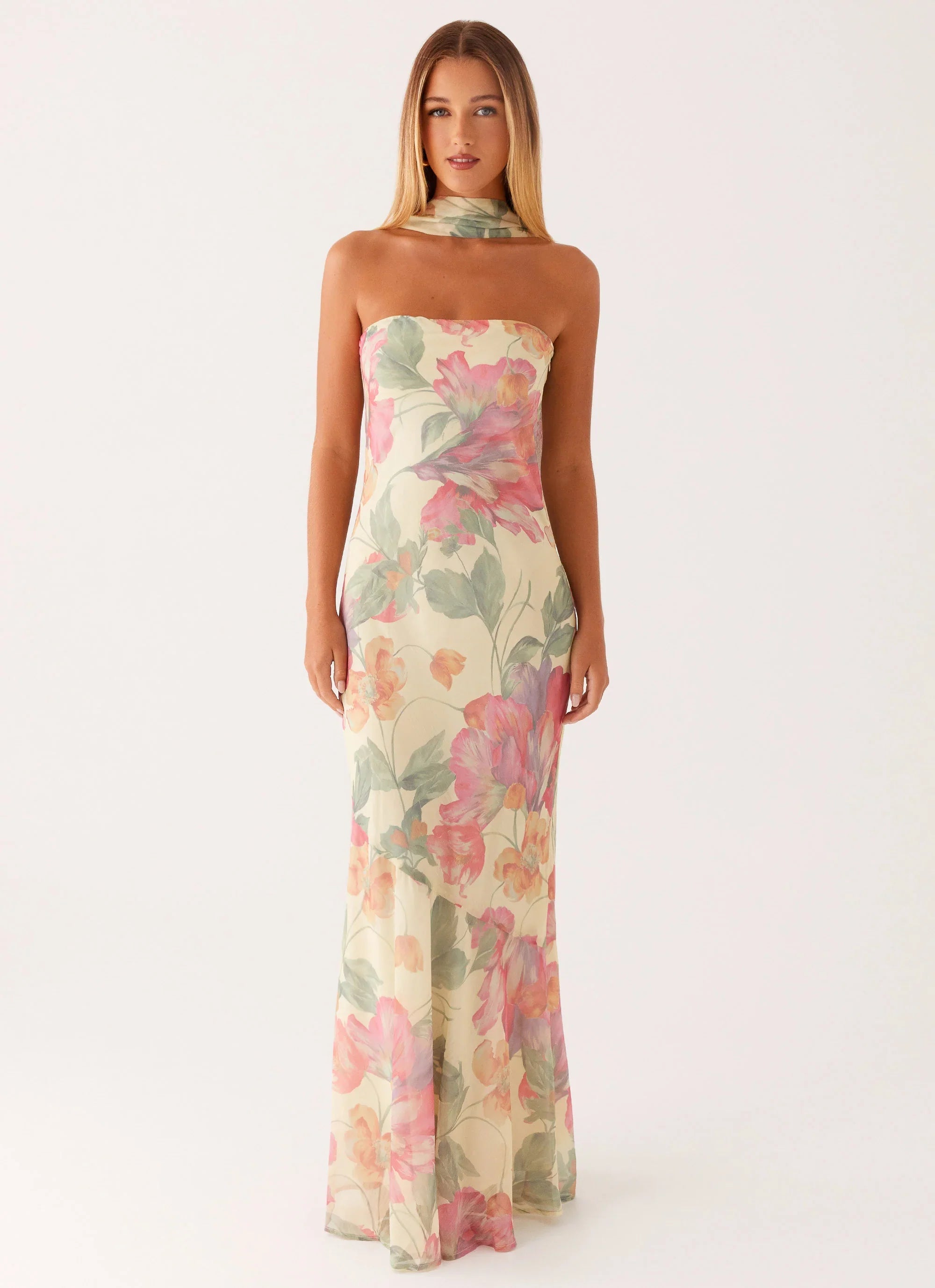 Under The Pagoda Maxi Dress Yellow Peony