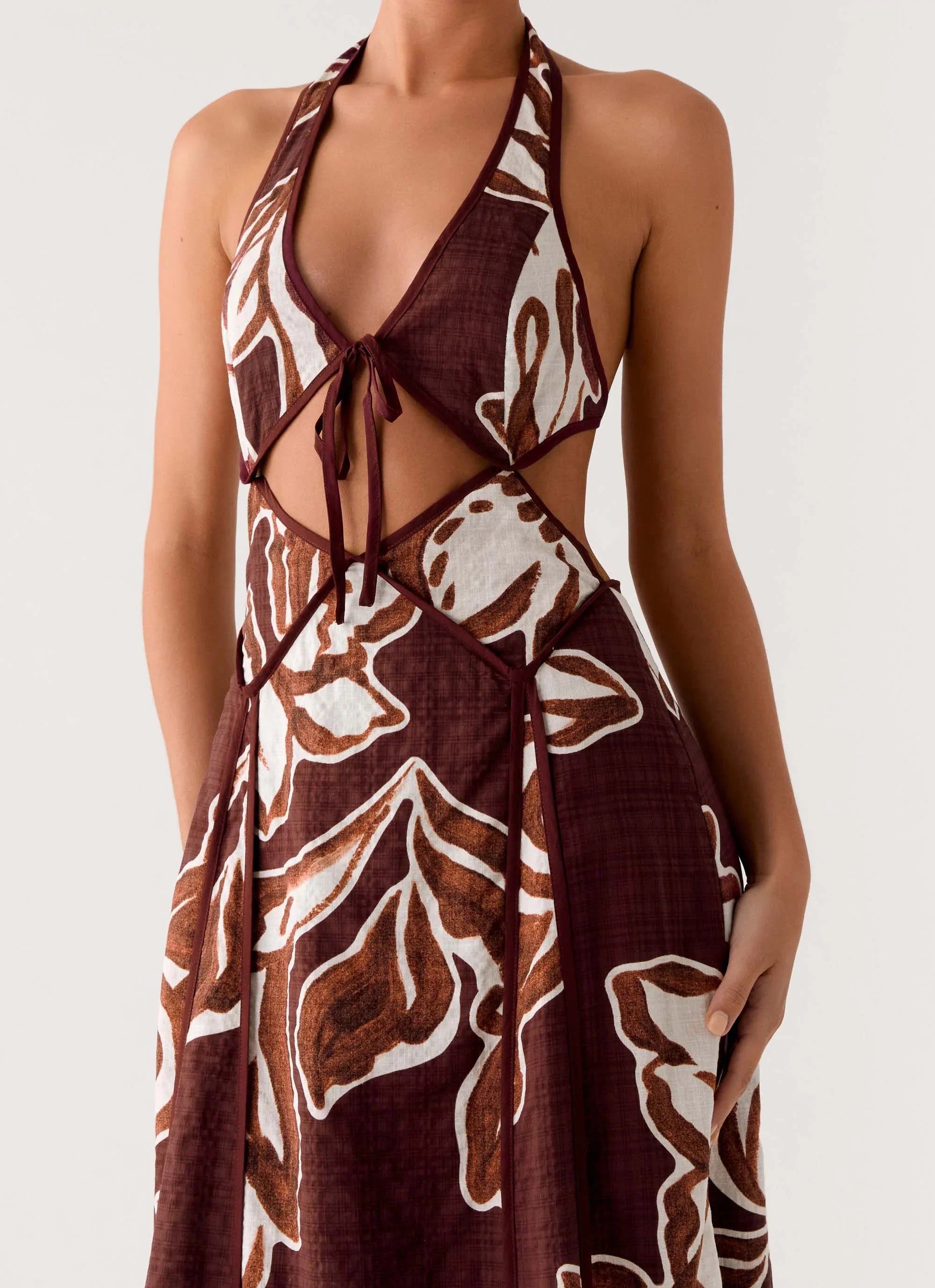 Sonnet Maxi Dress Espresso Meadow