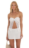Strapless Two Piece Set in White