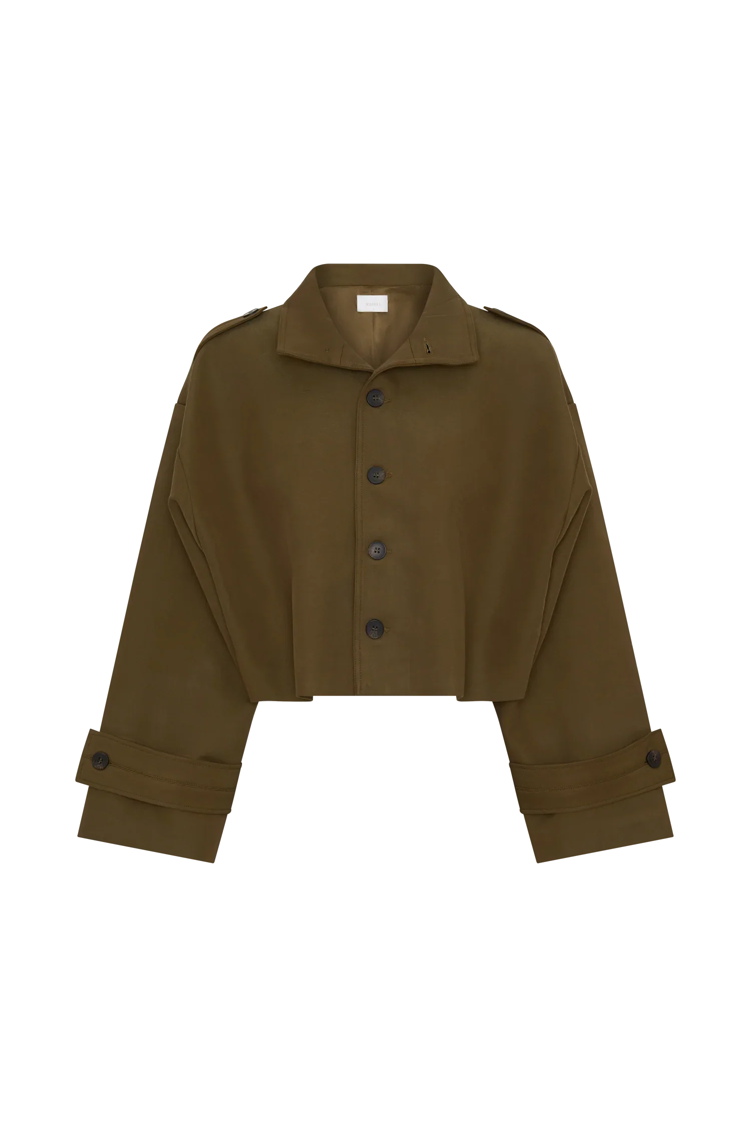 Rue Funnel Neck Bomber Jacket Khaki