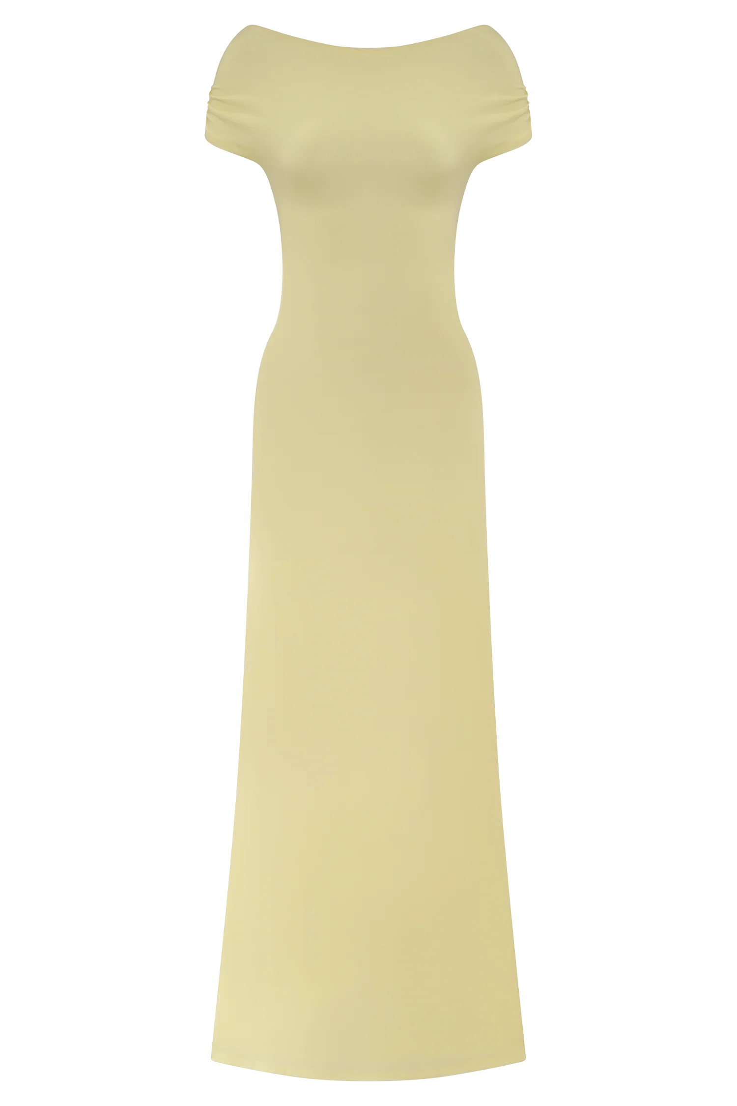 Imogen Off Shoulder Slinky Maxi Dress Lemon