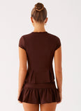 Landon Mini Skort Chocolate