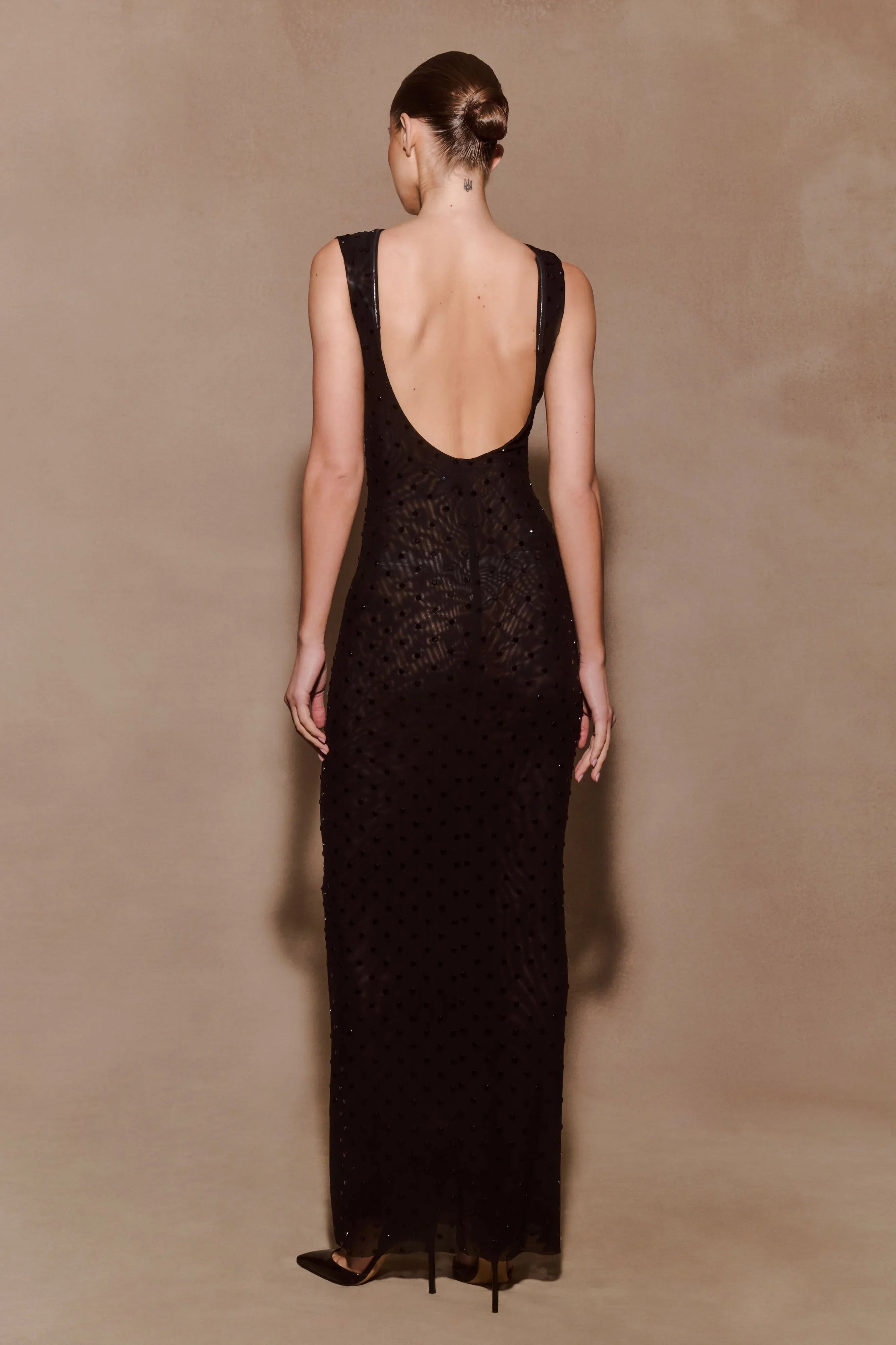 Samara Sleeveless Diamante Maxi Dress Black